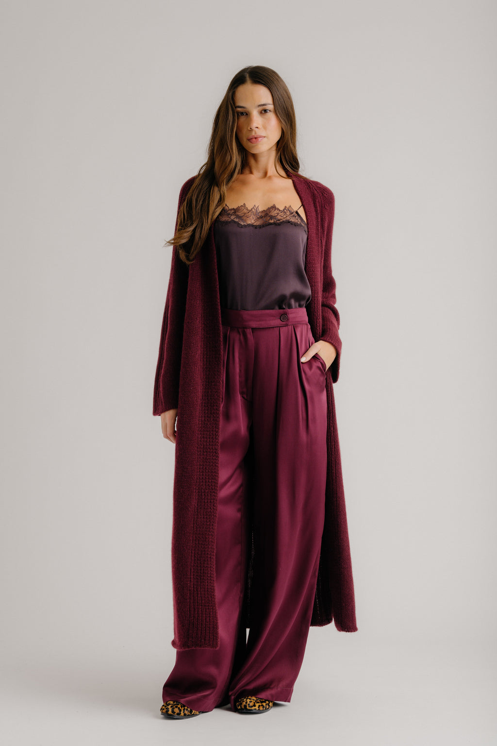 MERCEDES RELAXED CASHMERE DUSTER | BORDEAUX